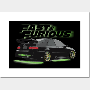 EG black honda civic Posters and Art